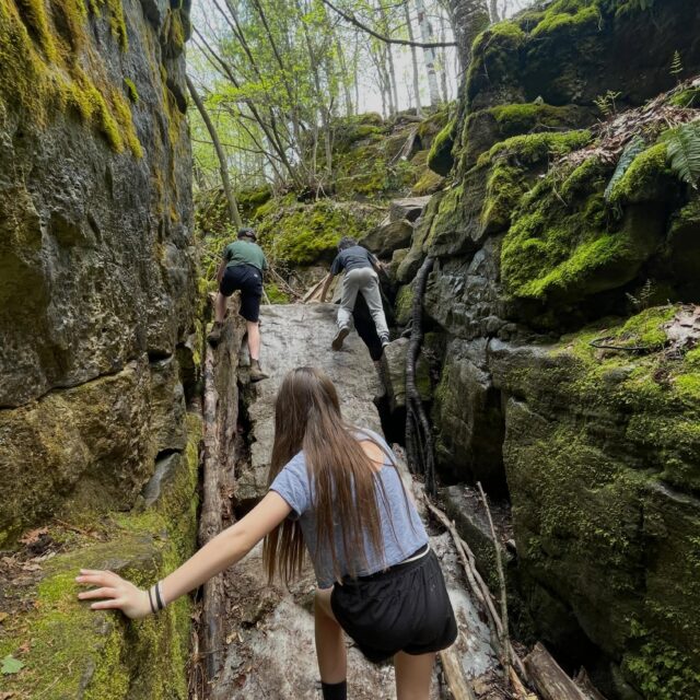 A perfect day for a cool walk in the depths of Singhampton Caves. Not in the Beaver Valley, but not far from it. 21 minutes from Kimberley; 26 minutes from Thornbury - and connected via #thebrucetrail. 🥾🌲💕 #singhamptoncaves #ontario #explore #takeahike